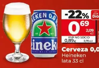 Oferta de Heineken - Cerveza 0.0 por 0,69€ en Dia