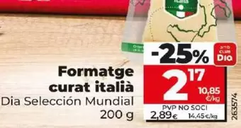 Oferta de Dia Seleccion Mundial - Queso Curado Italiano por 2,17€ en Dia