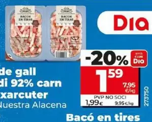 Oferta de Dia Nuestra Alacena - Bacon En Tiras por 1,59€ en Dia