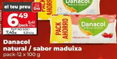 Oferta de Danone - Natural / Sabor Fresa por 6,49€ en Dia