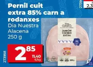 Oferta de Dia - Jamon Cocido Extra 85% Carne En Lonchas por 2,85€ en Dia