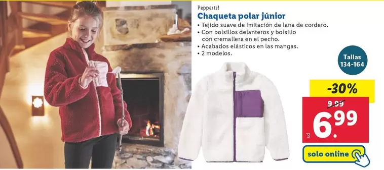 Oferta de Pepperts - Chaqueta Polar Júnior por 6,99€ en Lidl