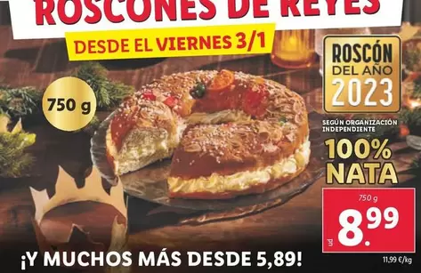 Oferta de Roscones De Reyes por 8,99€ en Lidl