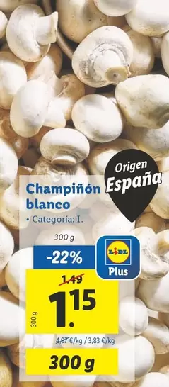 Oferta de Champinon Blanco por 1,15€ en Lidl