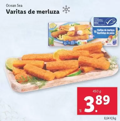 Oferta de Ocean Sea - Varitas De Merluza por 3,89€ en Lidl