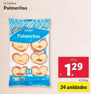 Oferta de La Cestera - Palmeritas por 1,29€ en Lidl