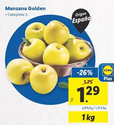 Oferta de Manzana Golden por 1,29€ en Lidl