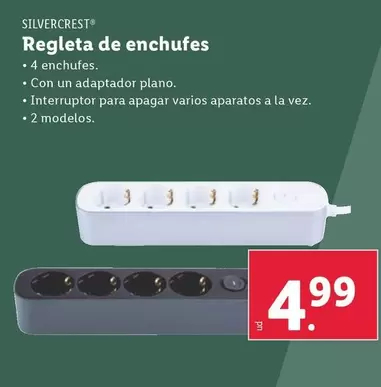 Oferta de SilverCrest - Regleta De Enchufes por 4,99€ en Lidl