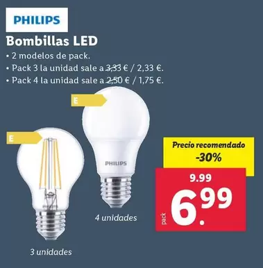 Oferta de Philips - Bombillas Led por 6,99€ en Lidl