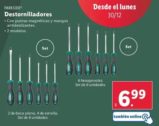 Oferta de Parkside - Destornilladores por 6,99€ en Lidl