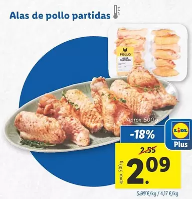 Oferta de Alas De Pollo Partidas por 2,09€ en Lidl