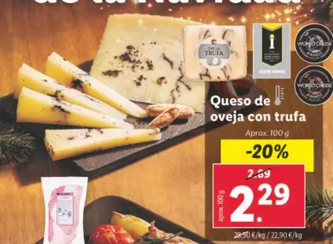 Oferta de Queso De Oveja Con Trufa por 2,29€ en Lidl