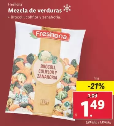 Oferta de Freshona - Mezcla De Verduras por 1,49€ en Lidl