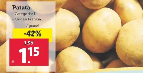 Oferta de Patata por 1,15€ en Lidl