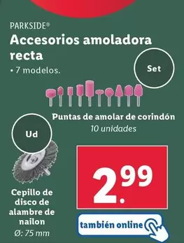 Oferta de Parkside - Accesorios Amoladora Recta por 2,99€ en Lidl