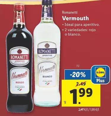 Oferta de Romaneti - Vermouth por 1,99€ en Lidl