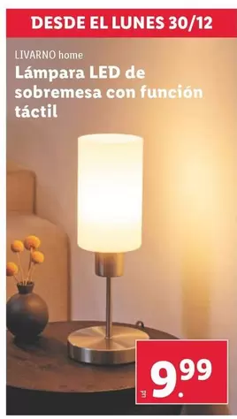 Oferta de Livarno Home - Lámpara Led De Sobremesa Con Funcion Tactil por 9,99€ en Lidl