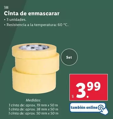 Oferta de 3m - Cinta De Enmascar por 3,99€ en Lidl