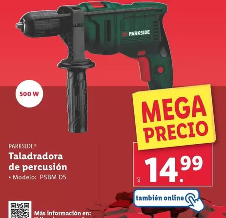 Oferta de Parkside - Taladradora De Percusion por 14,99€ en Lidl