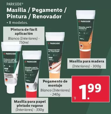 Oferta de Parkside - Masilla / Pegamento / Pintura / Renovador por 1,99€ en Lidl