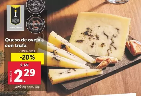 Oferta de Queso De Oveja Con Trufa por 2,29€ en Lidl