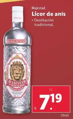 Oferta de Majestad - Licor De Anís por 7,19€ en Lidl