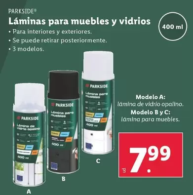 Oferta de Parkside - Laminas Para Muebles Y Vidrios por 7,99€ en Lidl