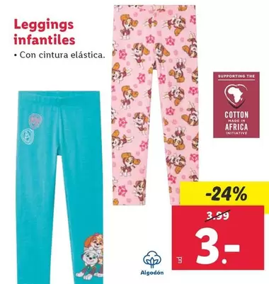 Oferta de Leggings Infantiles por 3€ en Lidl