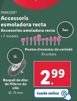 Oferta de Parkside - Accesorios Amoladora Recta por 2,99€ en Lidl