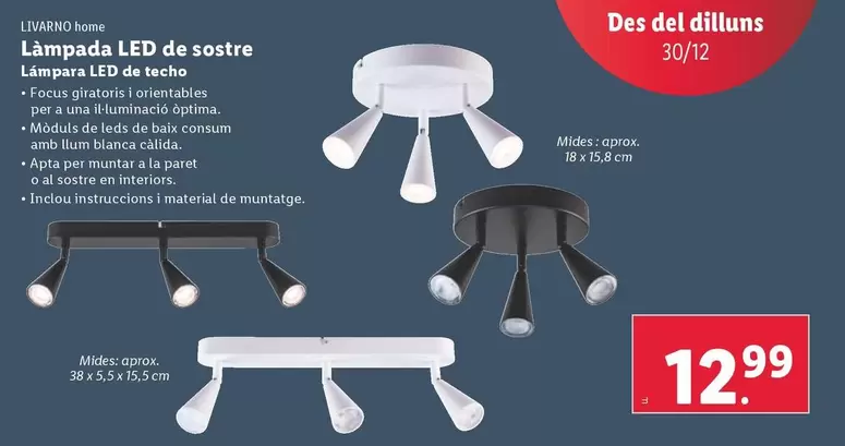 Oferta de Livarno Home - Lámpara LED De Techo por 12,99€ en Lidl