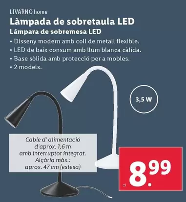 Oferta de Livarno Home - Lámpara De Sobremesa LED por 8,99€ en Lidl