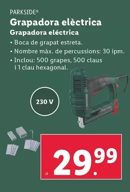 Oferta de Parkside - Grapadora Eléctrica por 29,99€ en Lidl