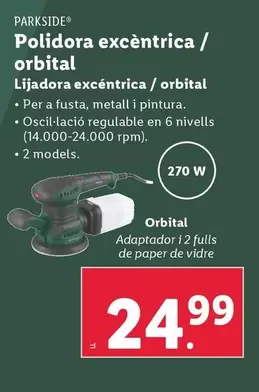 Oferta de Parkside - Lijadora Excéntrica / Orbital  por 24,99€ en Lidl