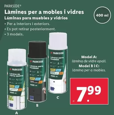 Oferta de Parkside - Laminas Para Muebles Y Vidrios por 7,99€ en Lidl