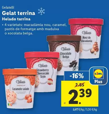 Oferta de Gelatelli - Helado Tarrina por 2,39€ en Lidl