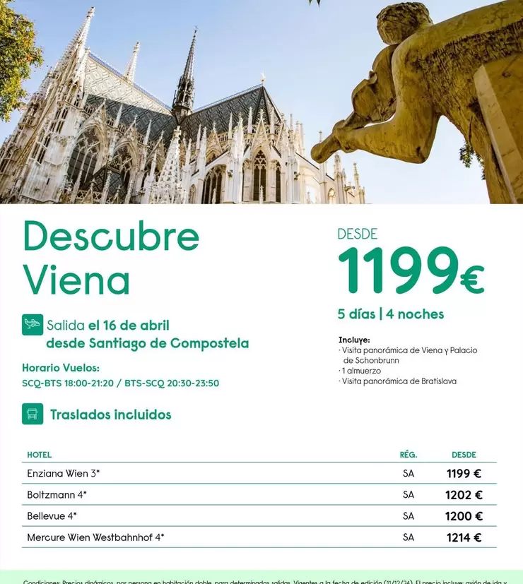 Oferta de Abril - Descubre Viena por 1199€ en Travelplan