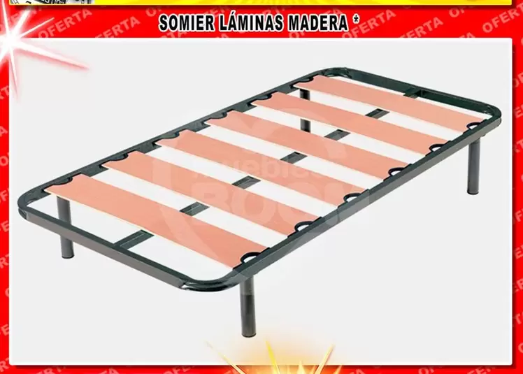 Oferta de Somier Laminas Madera por 40€ en Muebles Boom