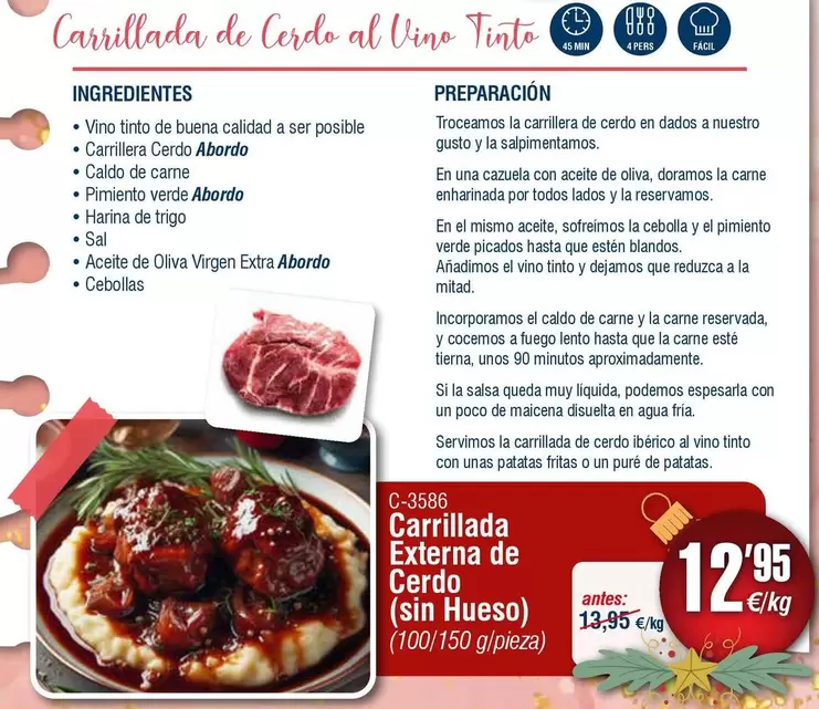 Oferta de Abordo - Carrillada Externa De Cerdo (sin Hueso) por 12,95€ en Abordo