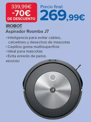 Oferta de Irobot - Aspirador Roomba J7 por 269,99€ en Costco