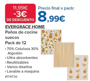 Oferta de Home - Panos De Cocina Suecos por 8,99€ en Costco