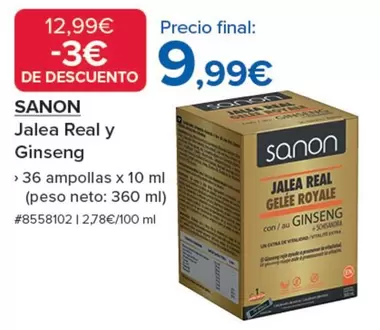 Oferta de Sanon - Jalea Real Y Ginseng por 9,99€ en Costco