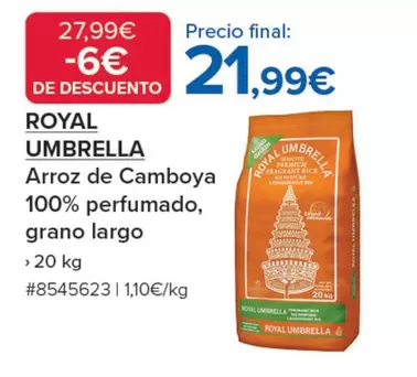 Oferta de Royal - Umbrella Arroz De Camboya 100% Perfumado, Grano Largo por 21,99€ en Costco