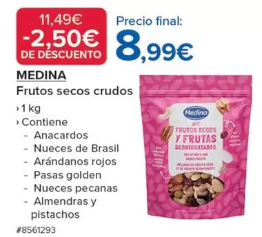 Oferta de Medina - Frutos Secos Crudos por 8,99€ en Costco