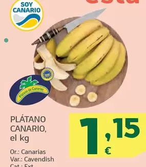 Oferta de Plátano Canario por 1,15€ en HiperDino