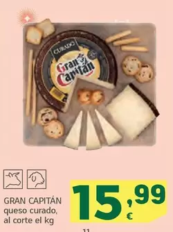 Oferta de Gran Capitán - Queso Curado por 15,99€ en HiperDino