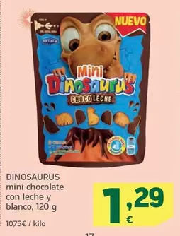 Oferta de Dinosaurios - Mini Chocolate Con Leche Y Blanco por 1,29€ en HiperDino