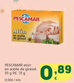 Oferta de Pescamar - Atun En Aceite De Girasol por 0,89€ en HiperDino