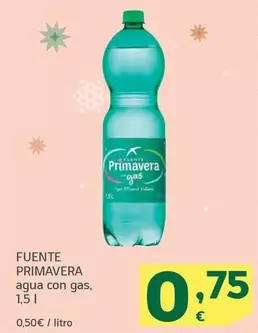 Oferta de Fuente Primavera - Agua Con Gas por 0,75€ en HiperDino