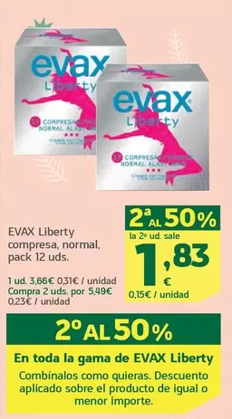 Oferta de Evax - Liberty Compresa Normal por 3,56€ en HiperDino