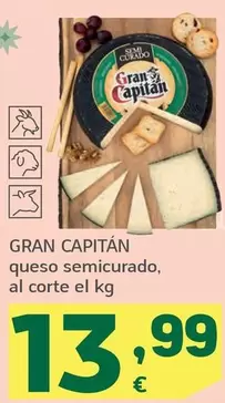 Oferta de Gran Capitán - Queso Semicurado por 13,99€ en HiperDino